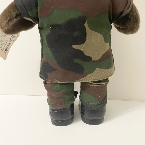 Vintage 1989 US  Bear Forces of America Plush Air Force Bear 11" Dark Brown Camo - Picture 12 of 16